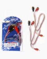 Aerpro WK2221 2 Pieces 1M/2F RCA Splitter Clear 