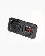 Aerpro APDCP68 Panel MountDual USB Socket & LED Voltmeter